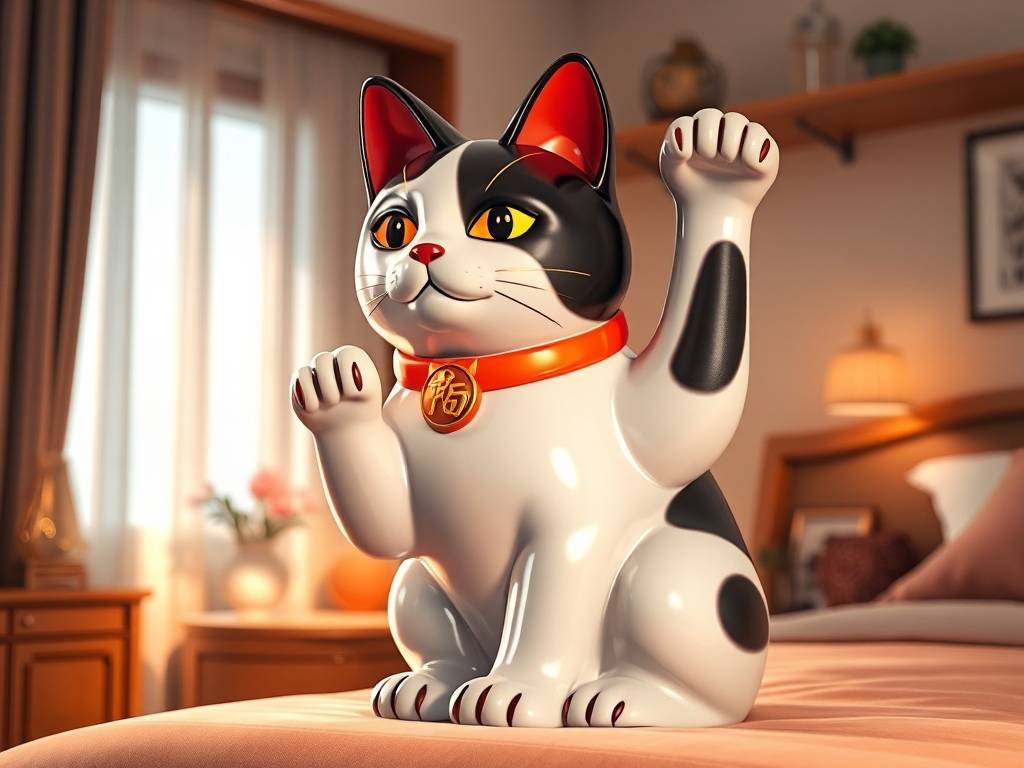 招财猫摆放在卧室的风水作用  靠墙摆放保持清洁
