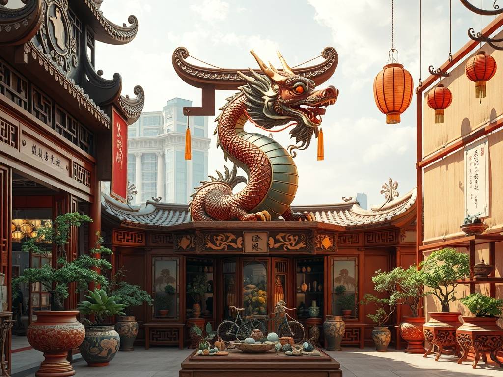 店铺招财风水布局  可置龙马之物旺运富通