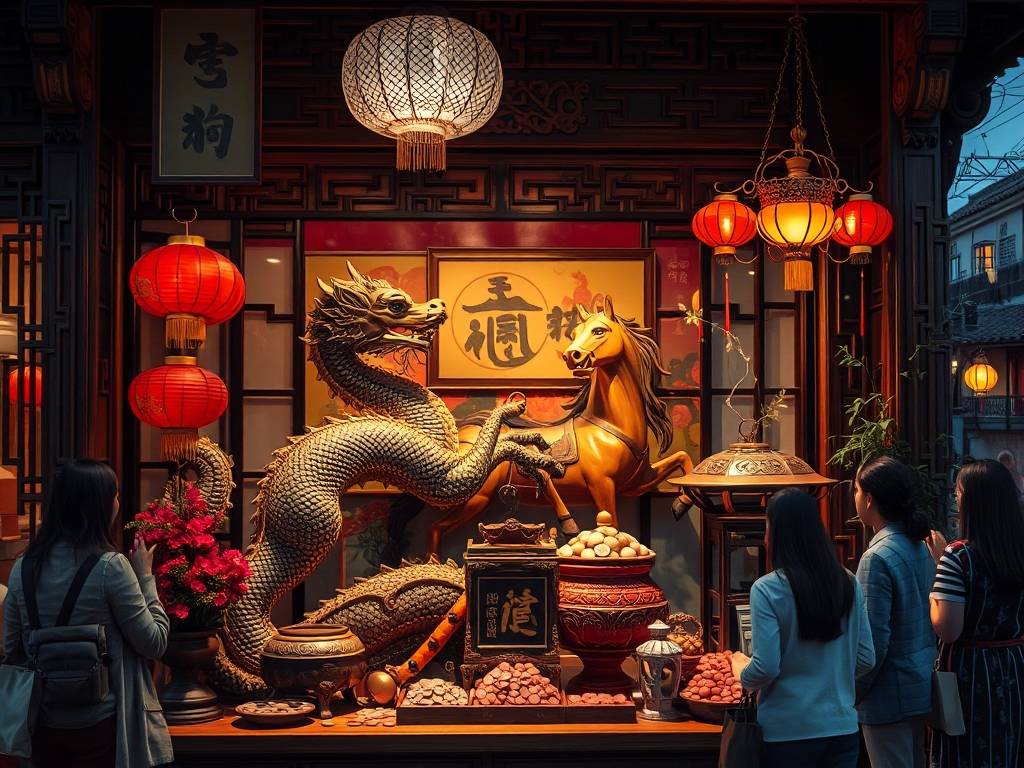 店铺招财风水布局  可置龙马之物旺运富通