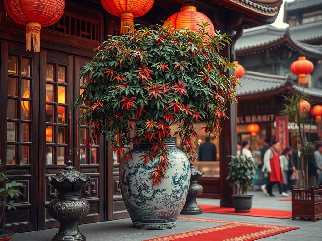 门店聚财的盆栽