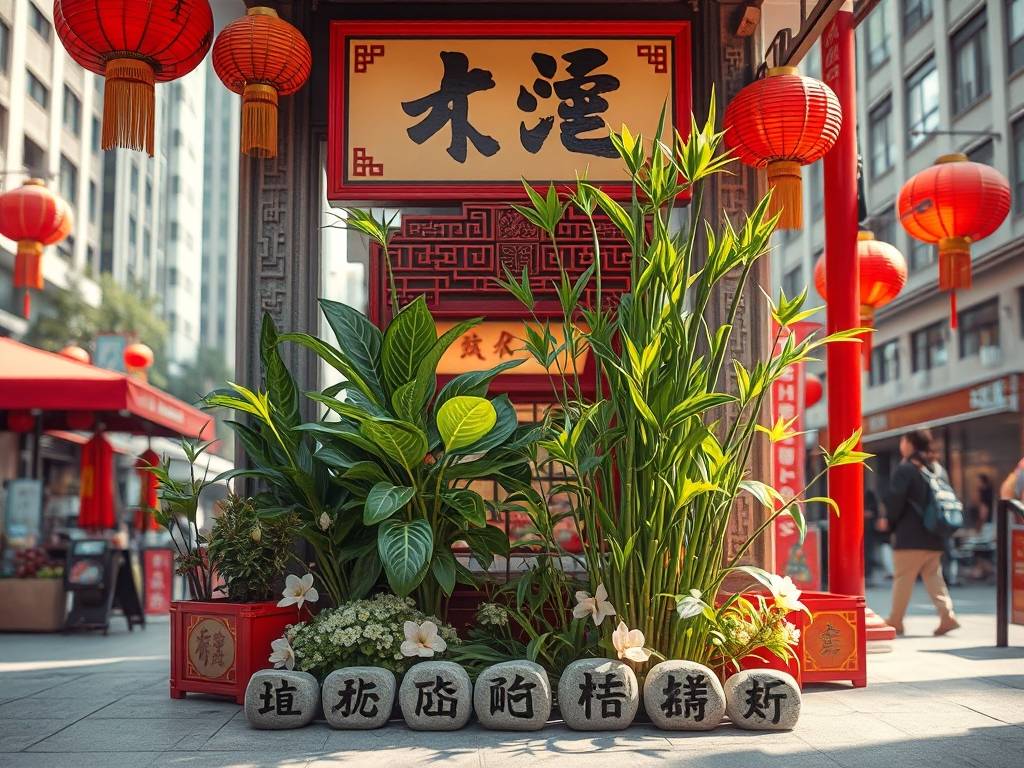 做生意店门口招财植物