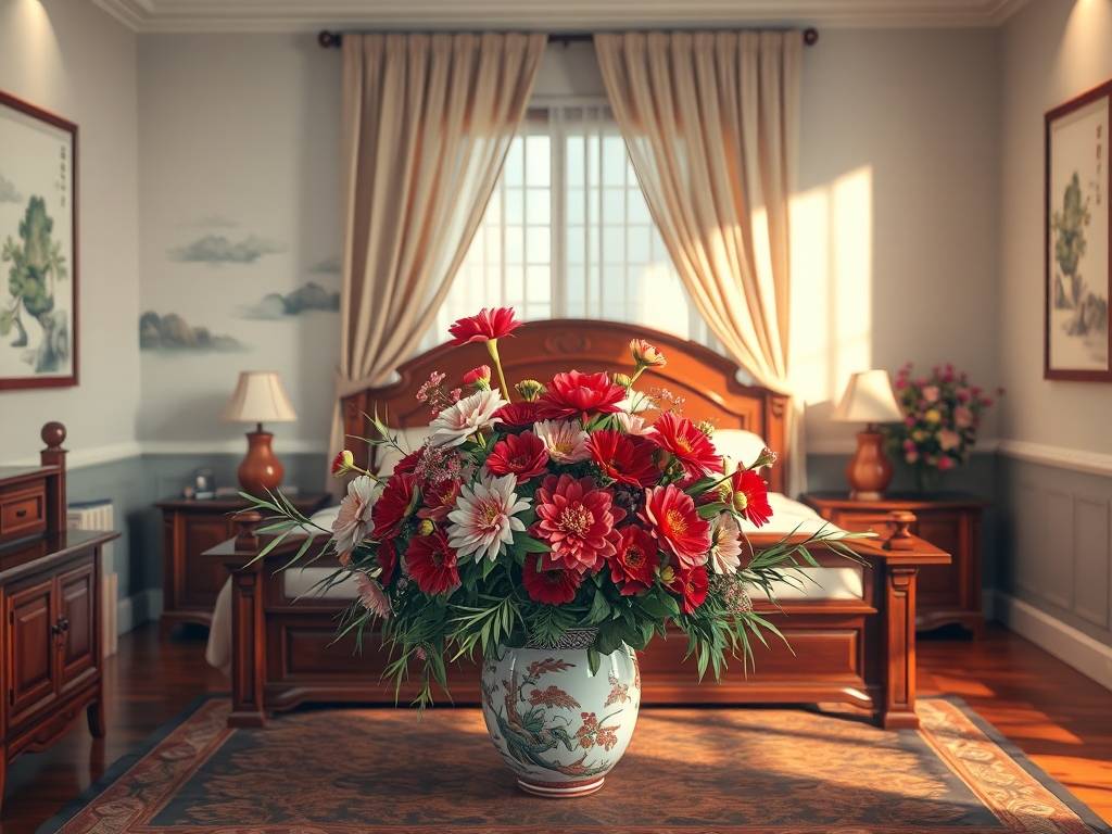 卧室放花风水