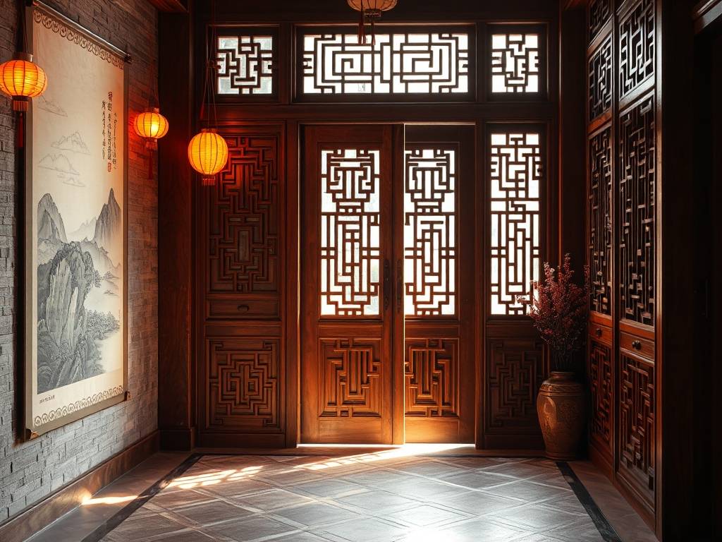 入户正对玄关墙效果图
