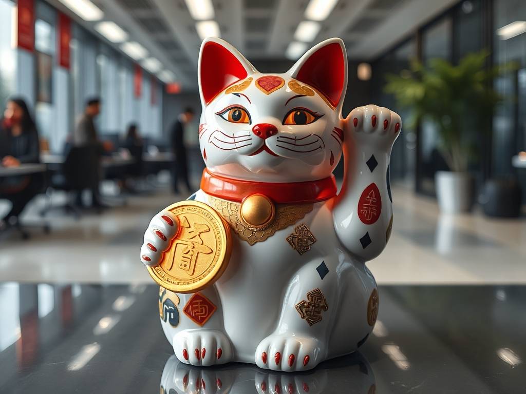 公司放招财貓(māo) 提升运势财源广进