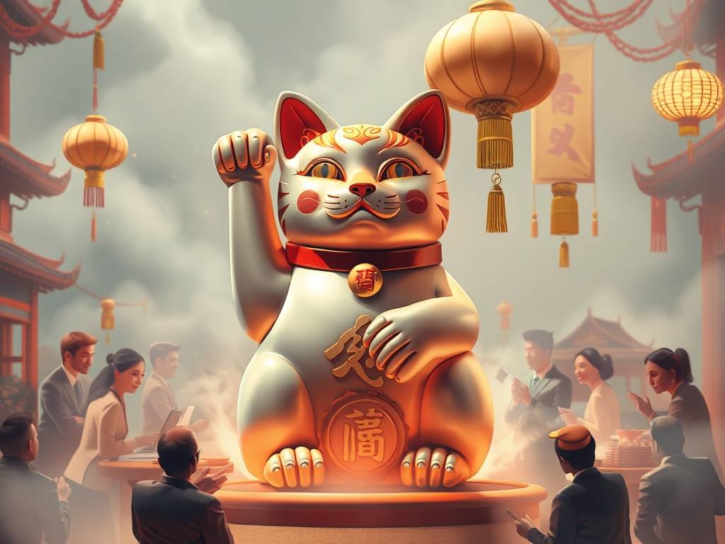 公司放招财貓(māo) 提升运势财源广进