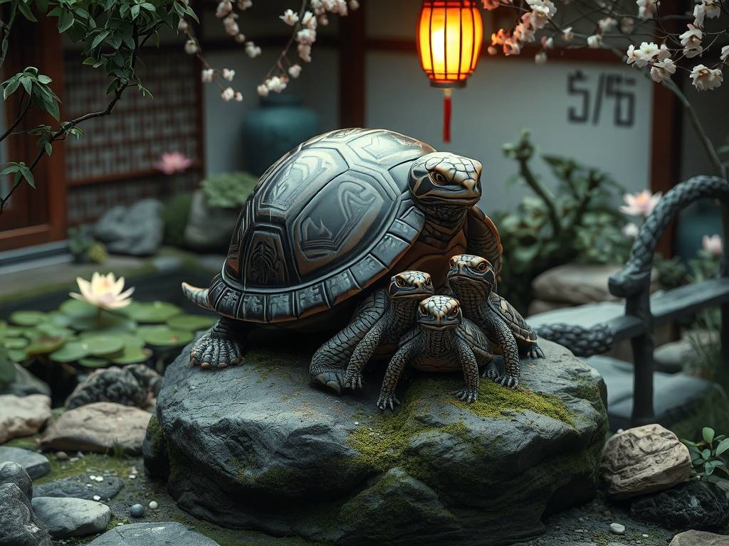 子母龙龟在家怎么摆