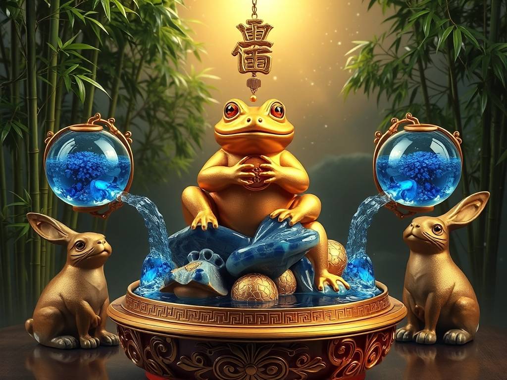 金蟾招财流水摆件如何安装 招财转运财源滚滚