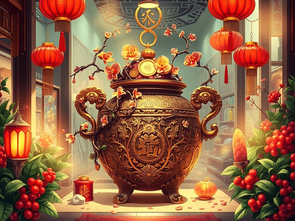 店门口放什么吸引顾客 聚财发福盆满钵溢
