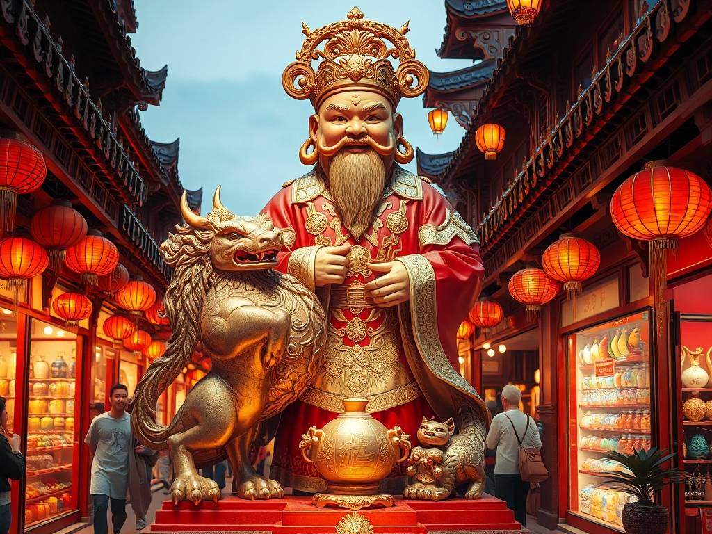 店铺招财摆件 财神爷麒麟当属