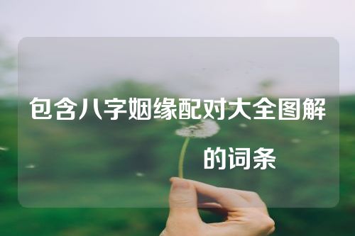 包含八字姻缘配对大全图解																			的词条