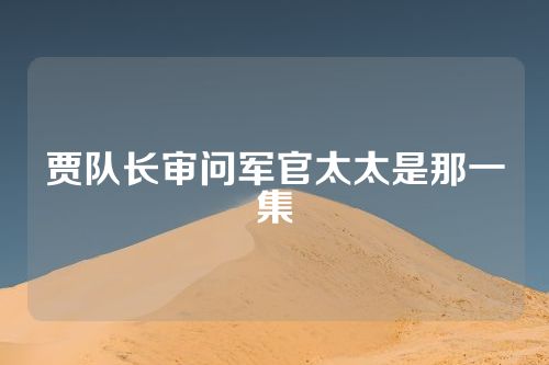贾队长审问军官太太是那一集