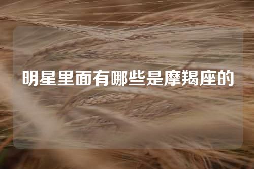 明星里面有哪些是摩羯座的