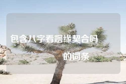 包含八字看姻缘契合吗																			的词条