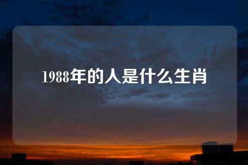 1988年的人是什么生肖