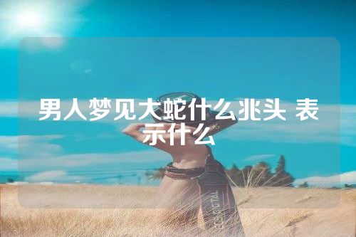 男人梦见大蛇什么兆头 表示什么