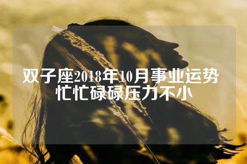 双子座2018年10月事业运势 忙忙碌碌压力不小