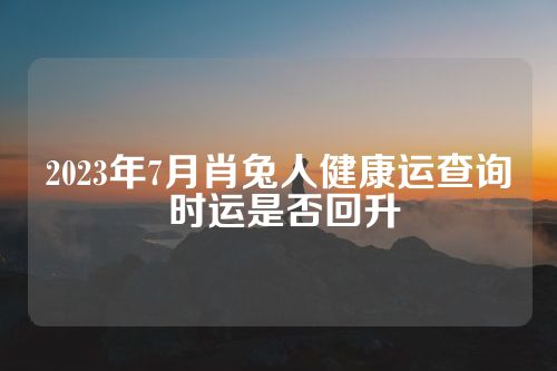 2023年7月肖兔人健康运查询 时运是否回升