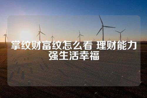掌纹财富纹怎么看 理财能力强生活幸福