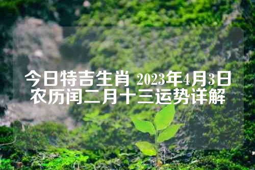 今日特吉生肖 2023年4月3日农历闰二月十三运势详解