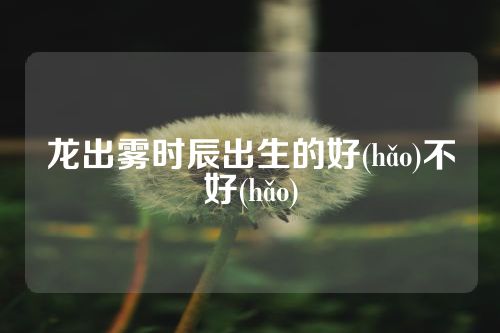 龙出雾时辰出生的好(hǎo)不好(hǎo)